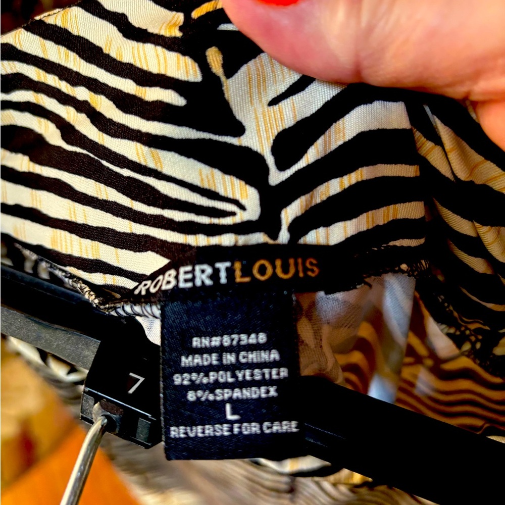 Robert Louis Herringbone Zebra Pattern Skirt